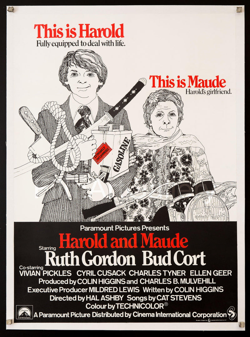Harold and Maude 23x33 Original Vintage Movie Poster
