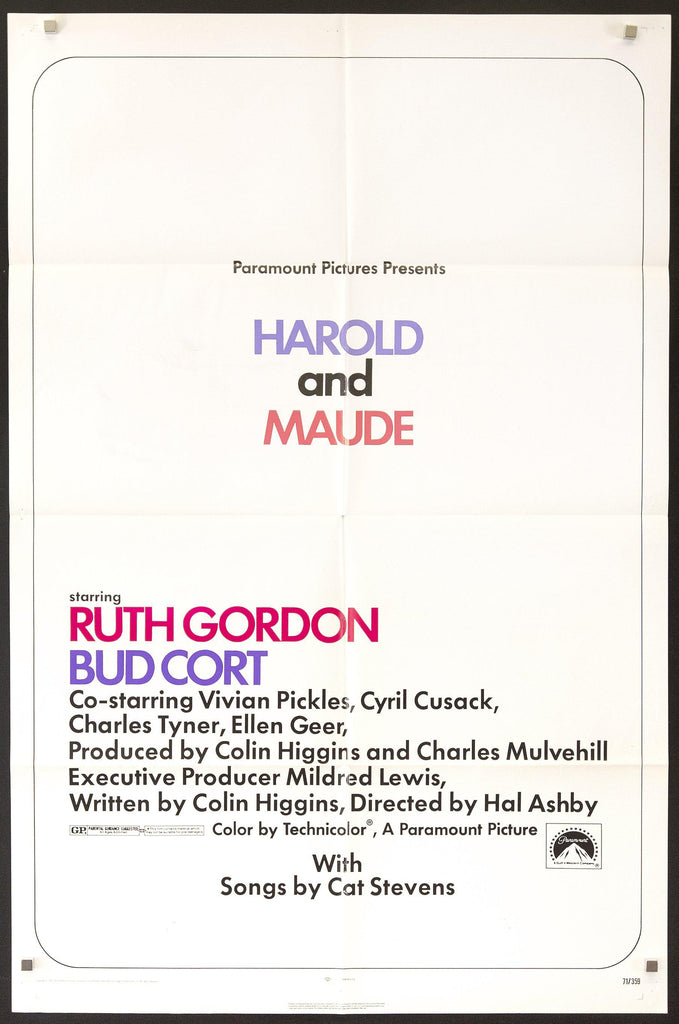 Harold and Maude Original Vintage Movie Poster
