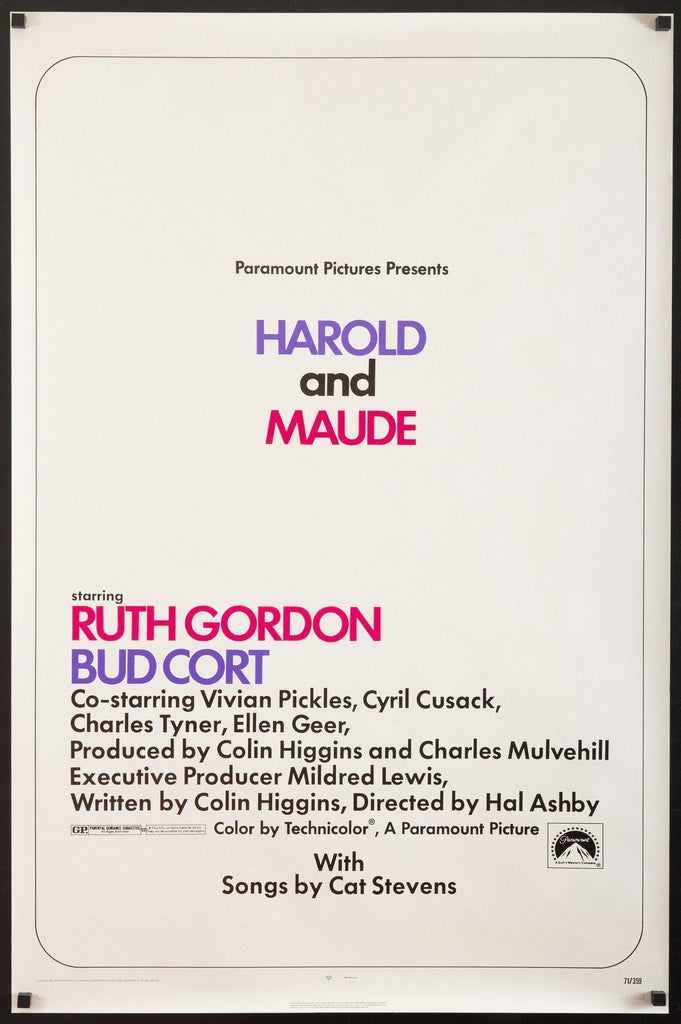 Harold and Maude Original Vintage Movie Poster