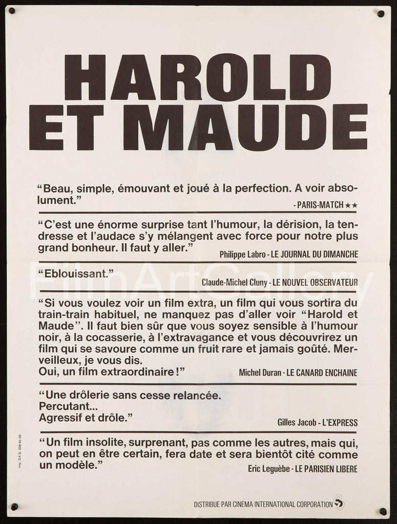 Harold and Maude Original Vintage Movie Poster