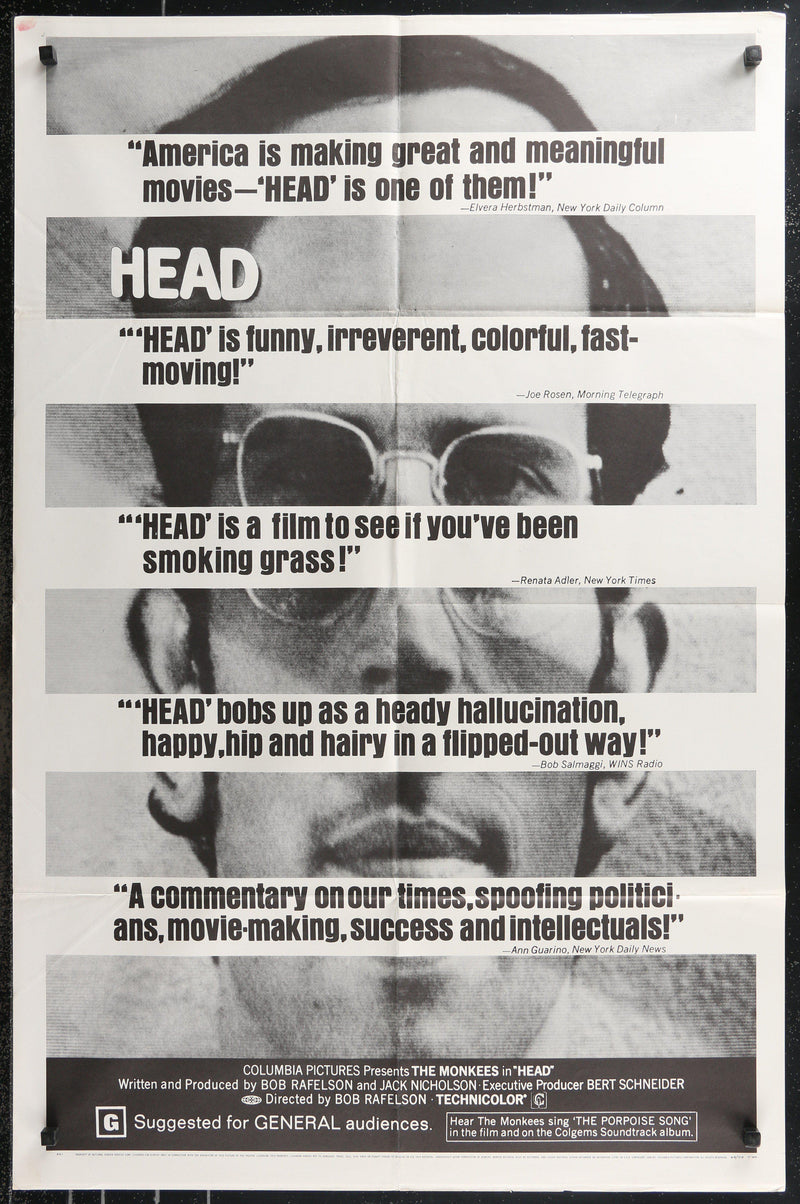 Head 1 Sheet (27x41) Original Vintage Movie Poster
