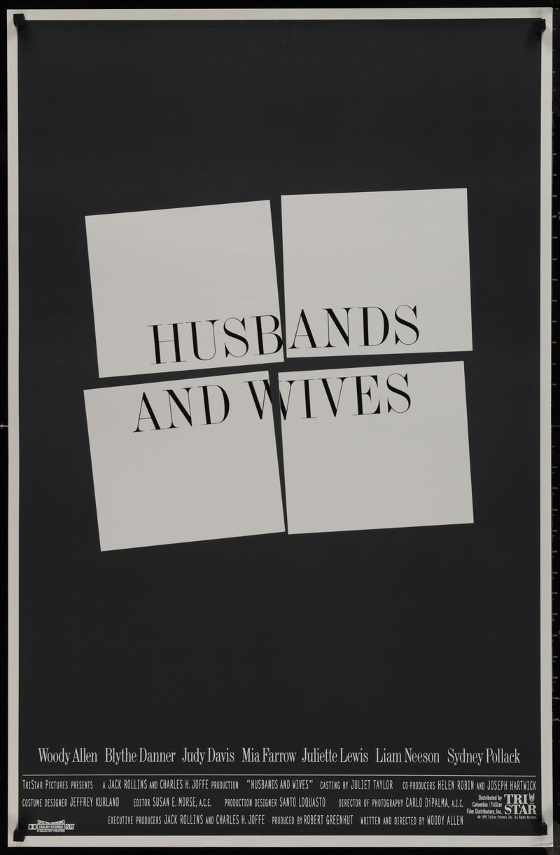 Husbands and Wives 1 Sheet (27x41) Original Vintage Movie Poster