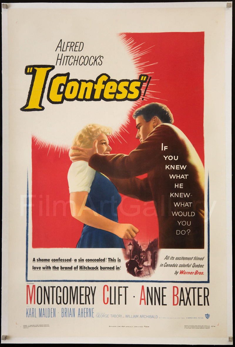 I Confess 1 Sheet (27x41) Original Vintage Movie Poster