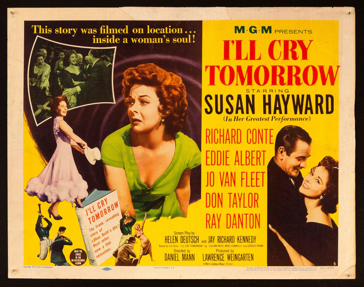 I&#39;ll Cry Tomorrow Half sheet (22x28) Original Vintage Movie Poster