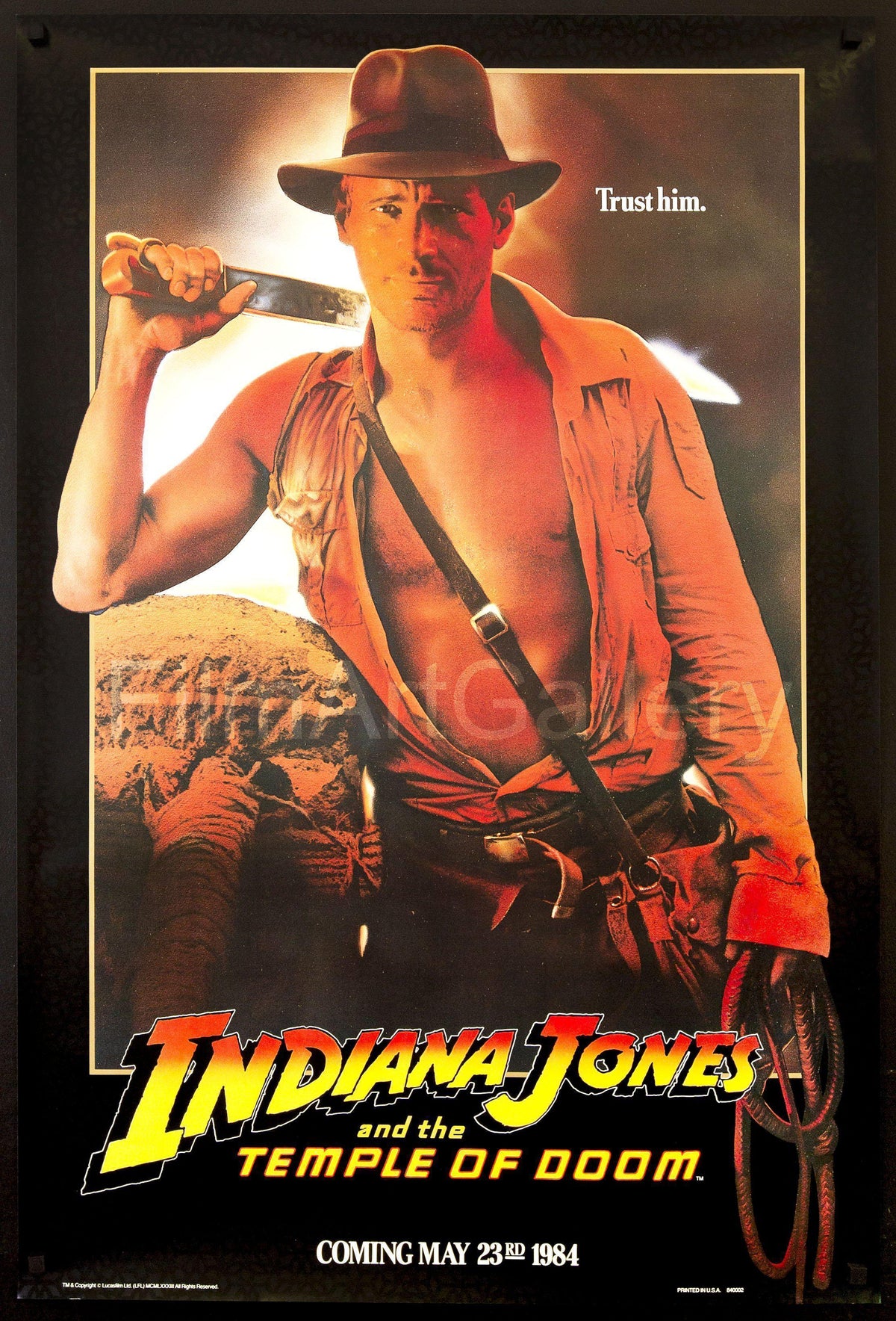 Indiana Jones and the Temple of Doom 1 Sheet (27x41) Original Vintage Movie Poster