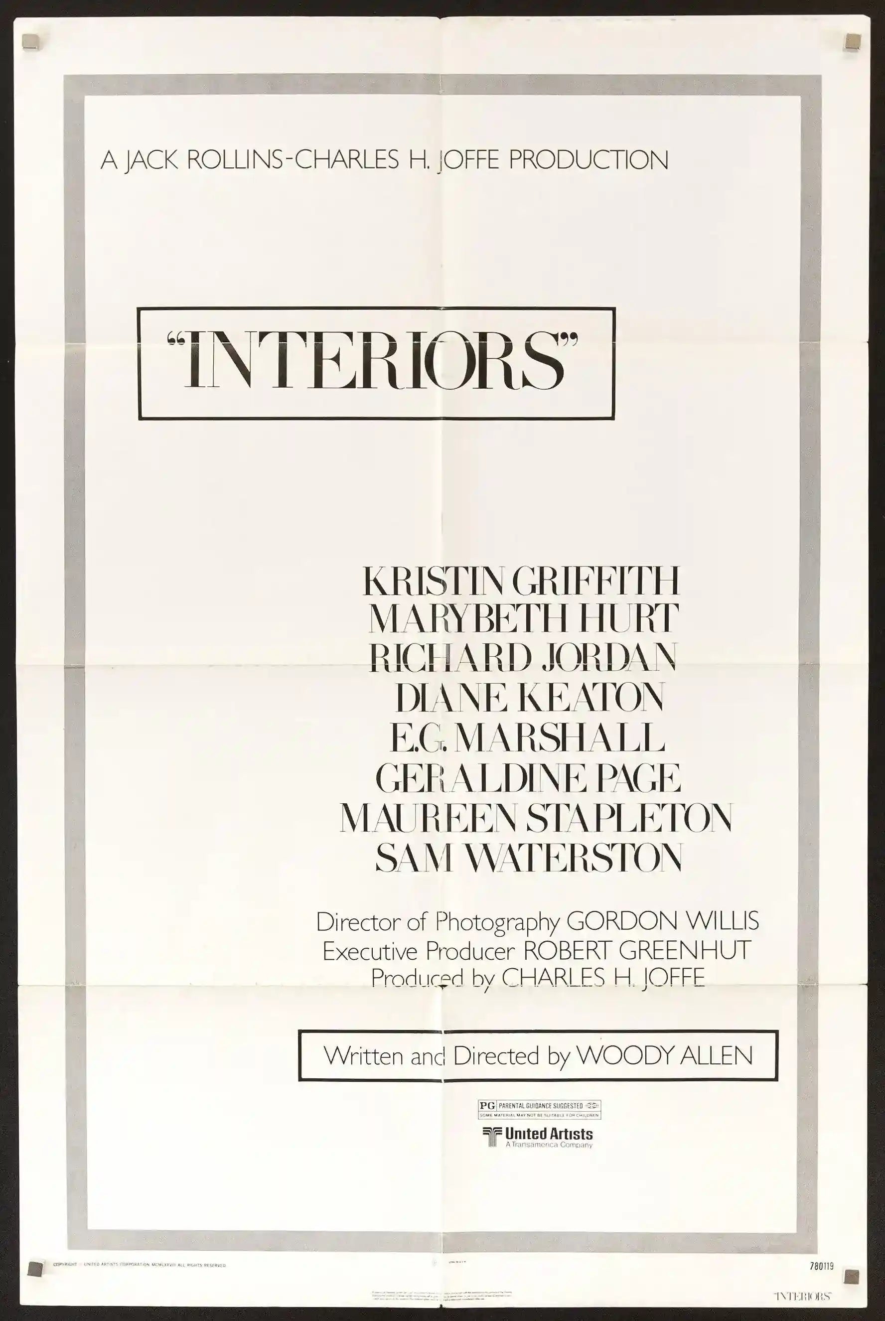 Interiors Movie Poster 1978 1 Sheet (27x41)