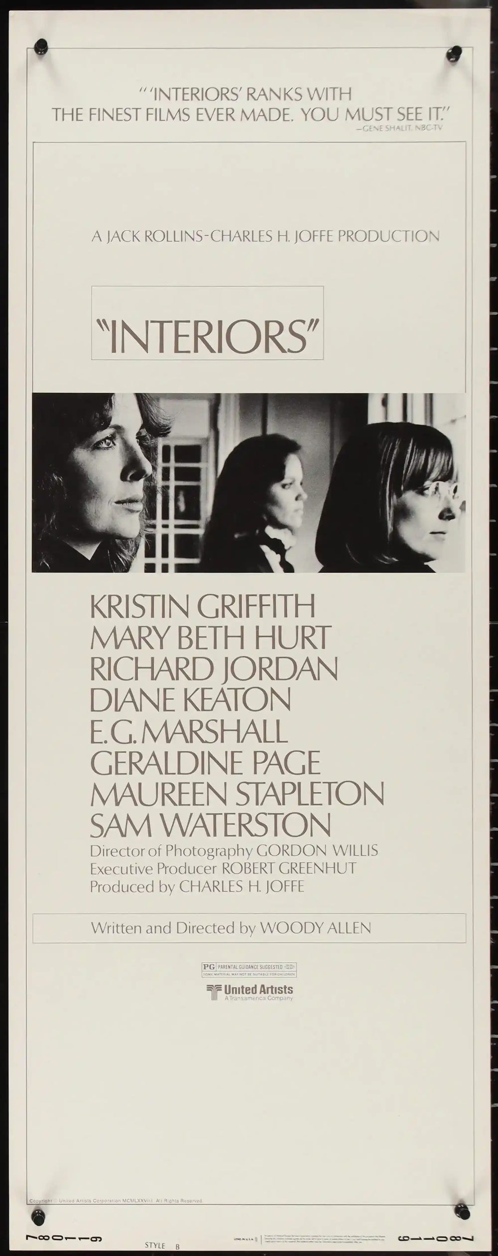 Interiors Original Vintage Movie Poster