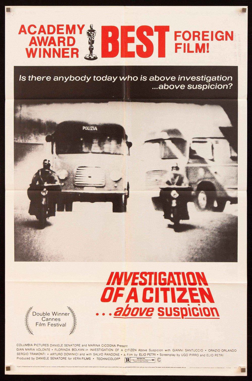 Investigation of a Citizen Above Suspicion Original Vintage Movie Poster