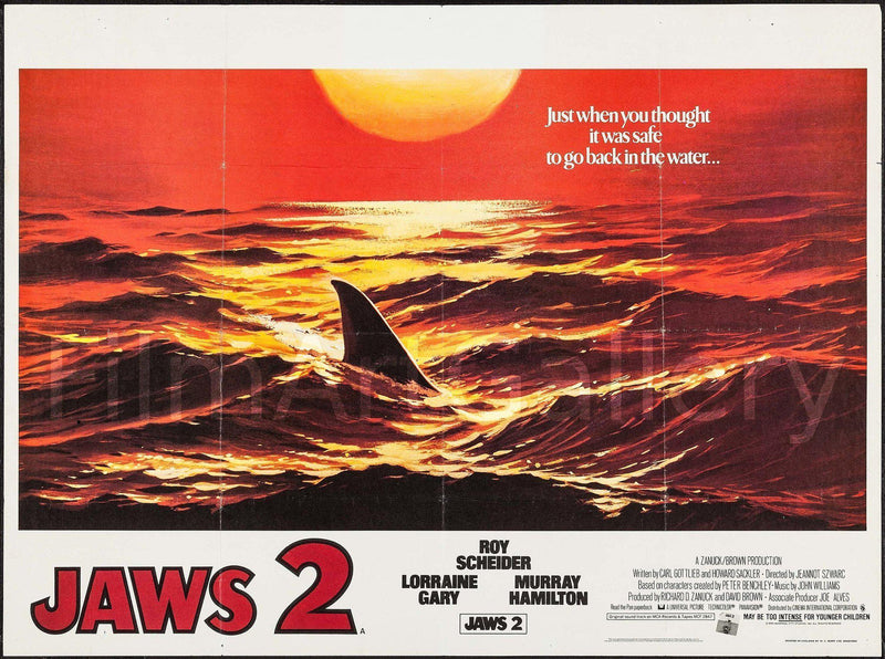 Jaws 2 British Quad (30x40) Original Vintage Movie Poster