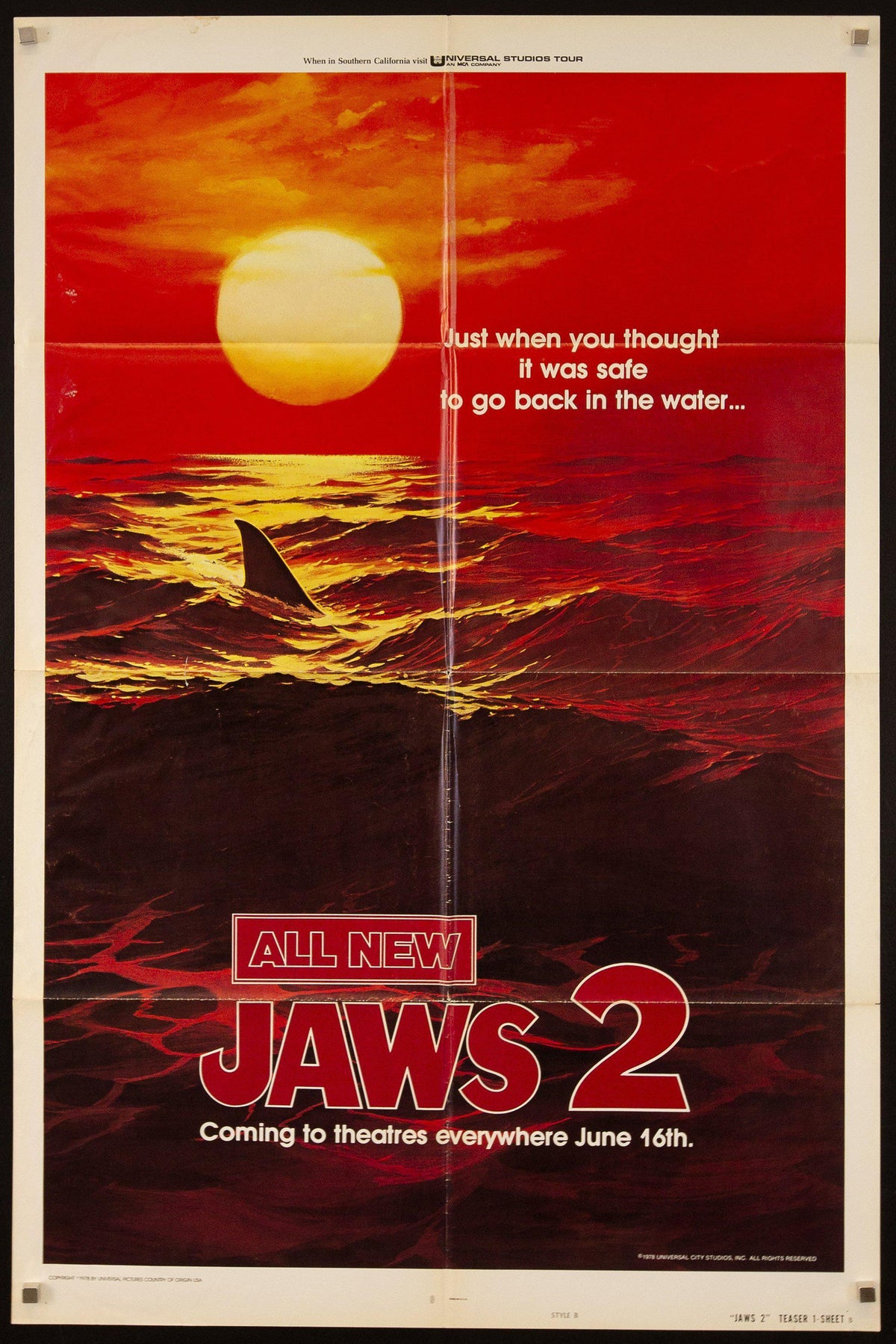 Jaws 2 Original Vintage Movie Poster