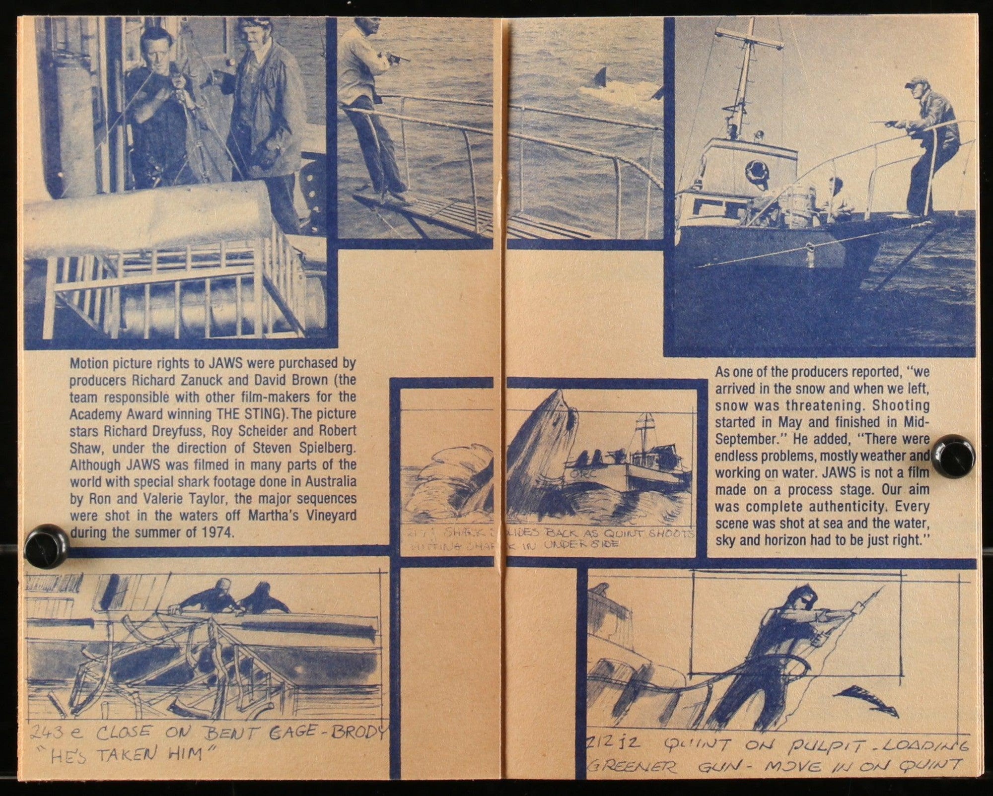 Jaws Booklet Original Vintage Movie Poster