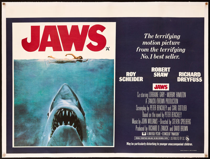 Jaws British Quad (30x40) Original Vintage Movie Poster