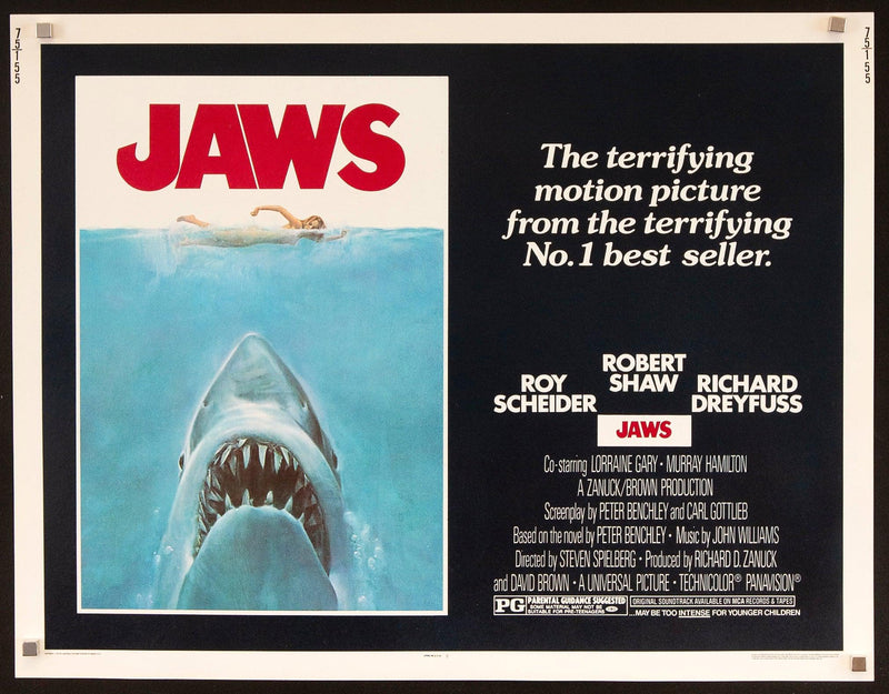Jaws Half sheet (22x28) Original Vintage Movie Poster