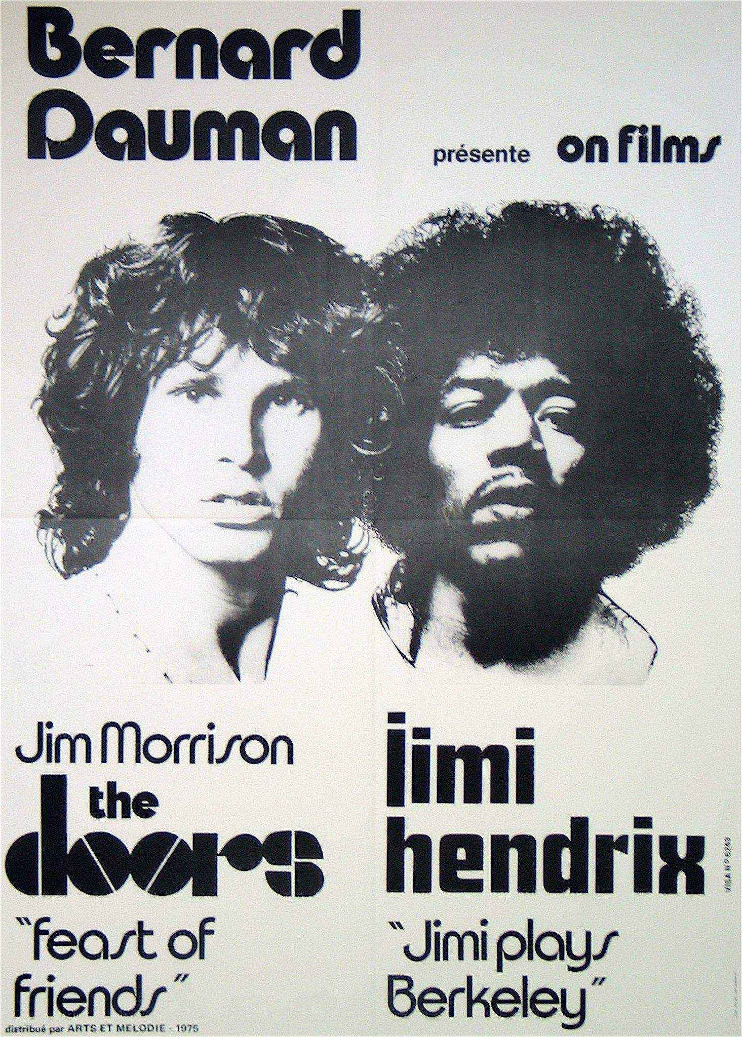 Jimi Hendrix & The Doors Movie Poster 1975 French small (23x32)