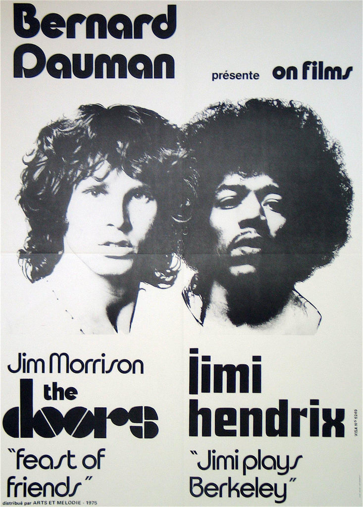 Jimi Hendrix & The Doors Movie Poster 1975 French small (23x32)