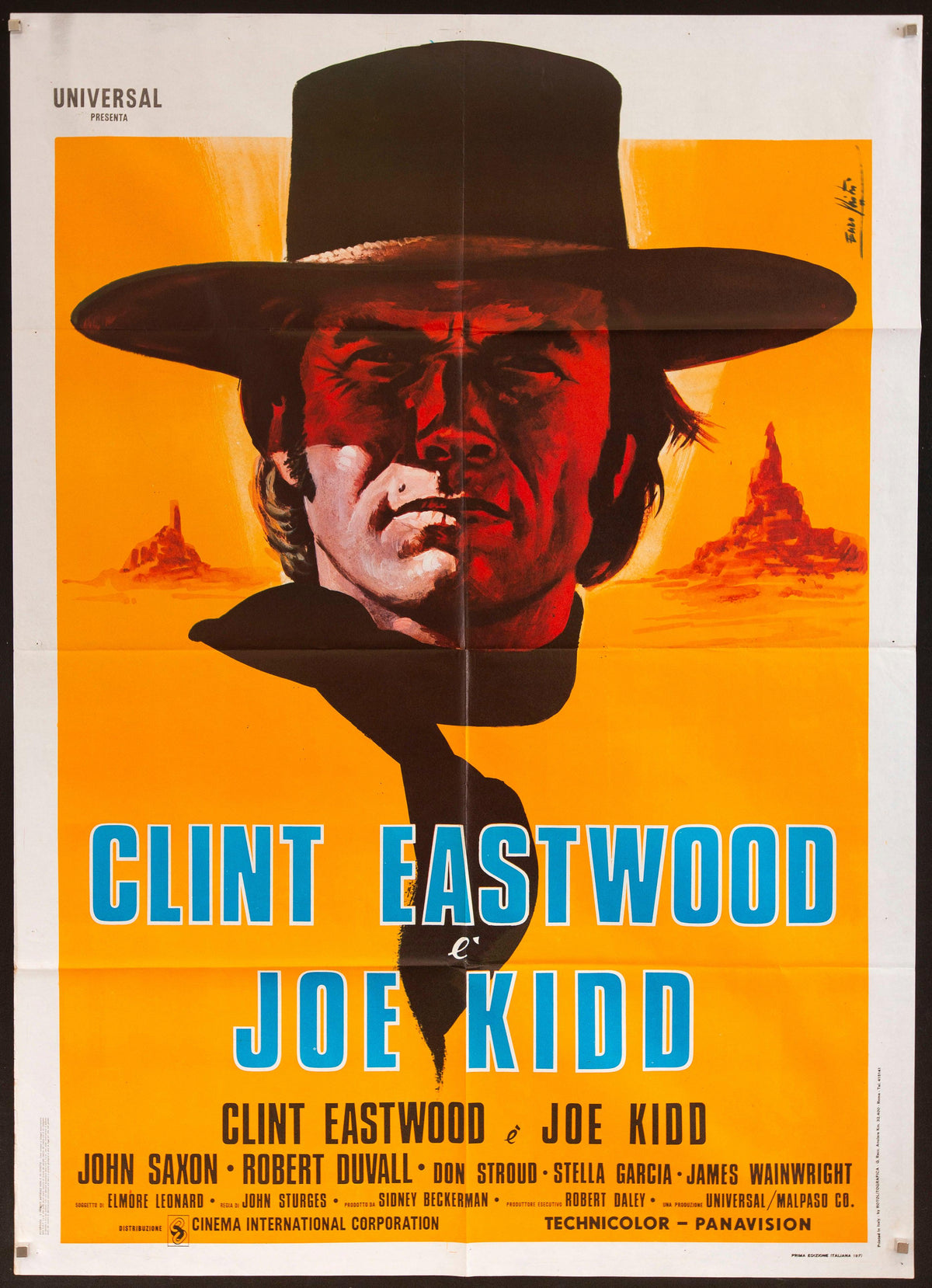Joe Kidd Italian 2 Foglio (39x55) Original Vintage Movie Poster