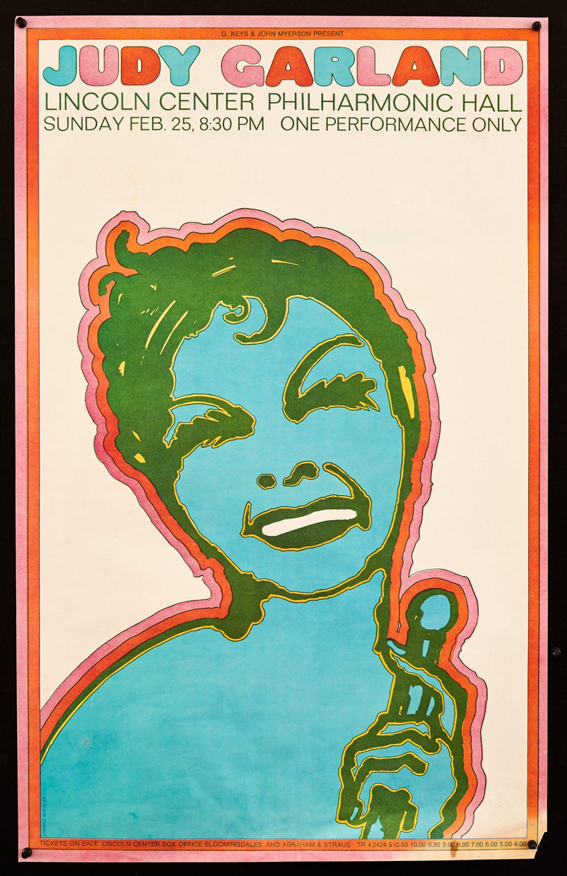 Judy Garland at Lincoln Center Movie Poster 1968 23x37