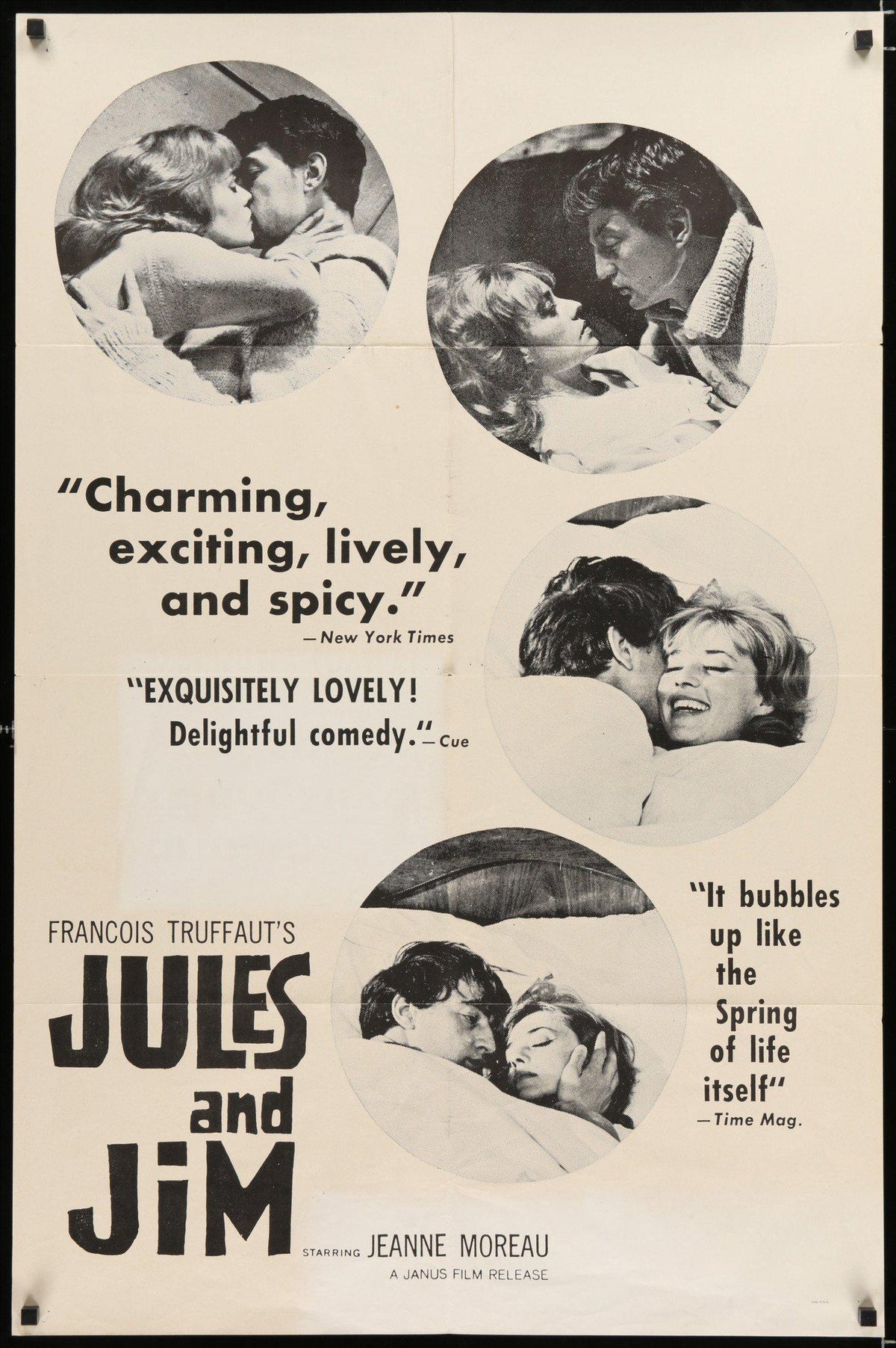 Jules &amp; Jim 1 Sheet (27x41) Original Vintage Movie Poster