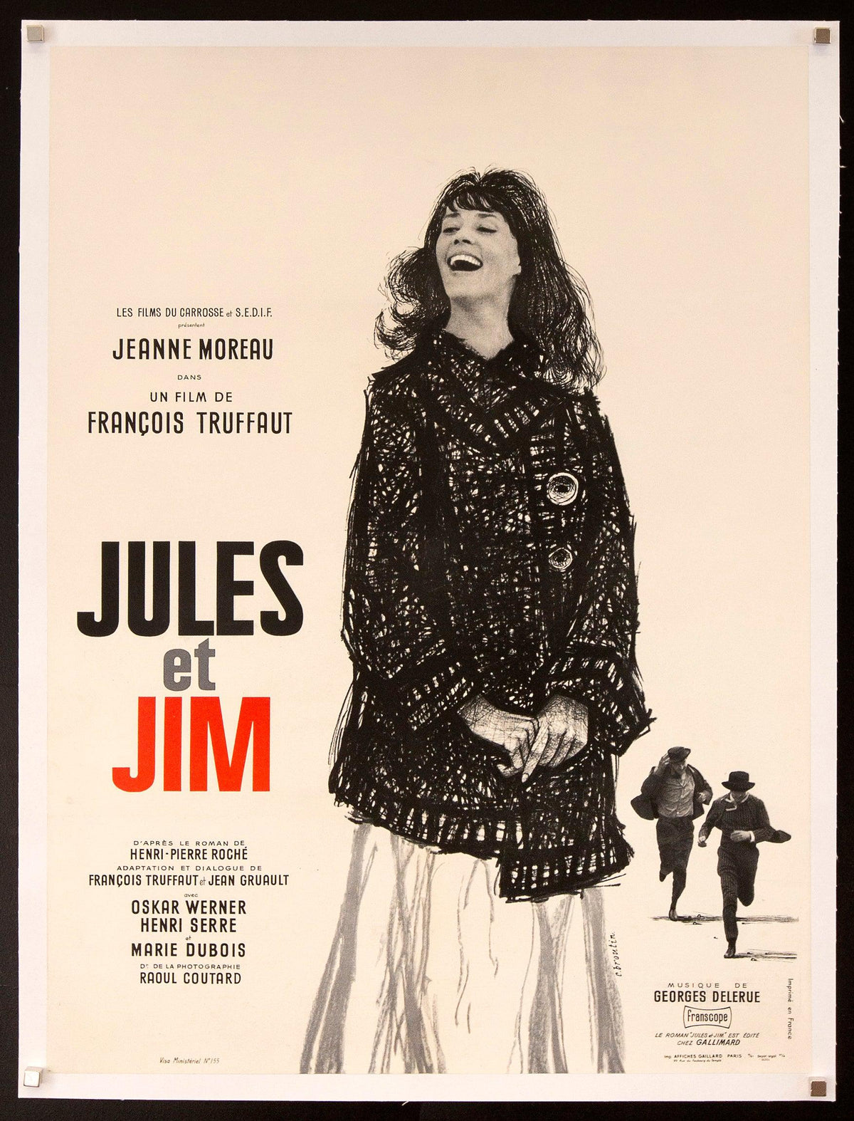 Jules &amp; Jim French small (23x32) Original Vintage Movie Poster