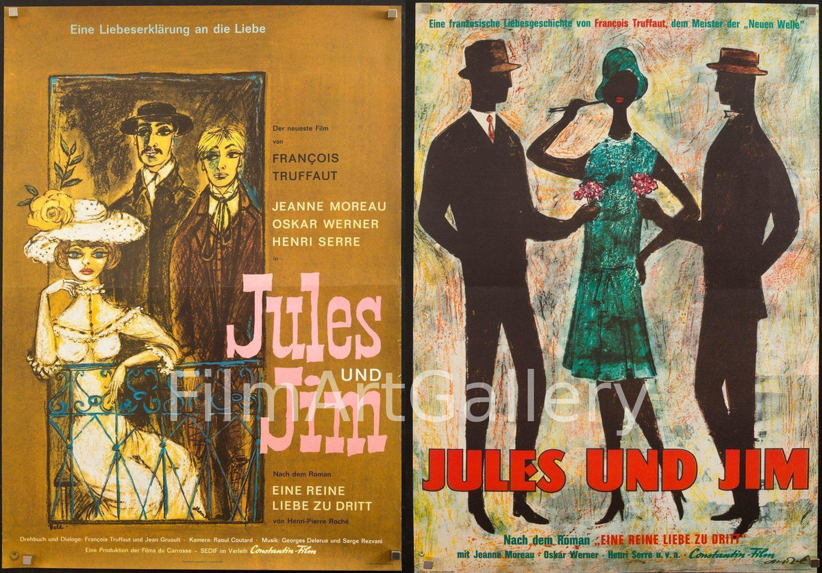 Jules &amp; Jim German A1 (23x33) Original Vintage Movie Poster