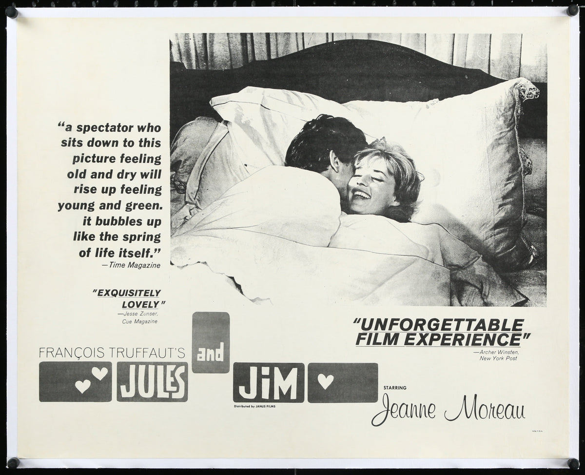 Jules &amp; Jim Half sheet (22x28) Original Vintage Movie Poster