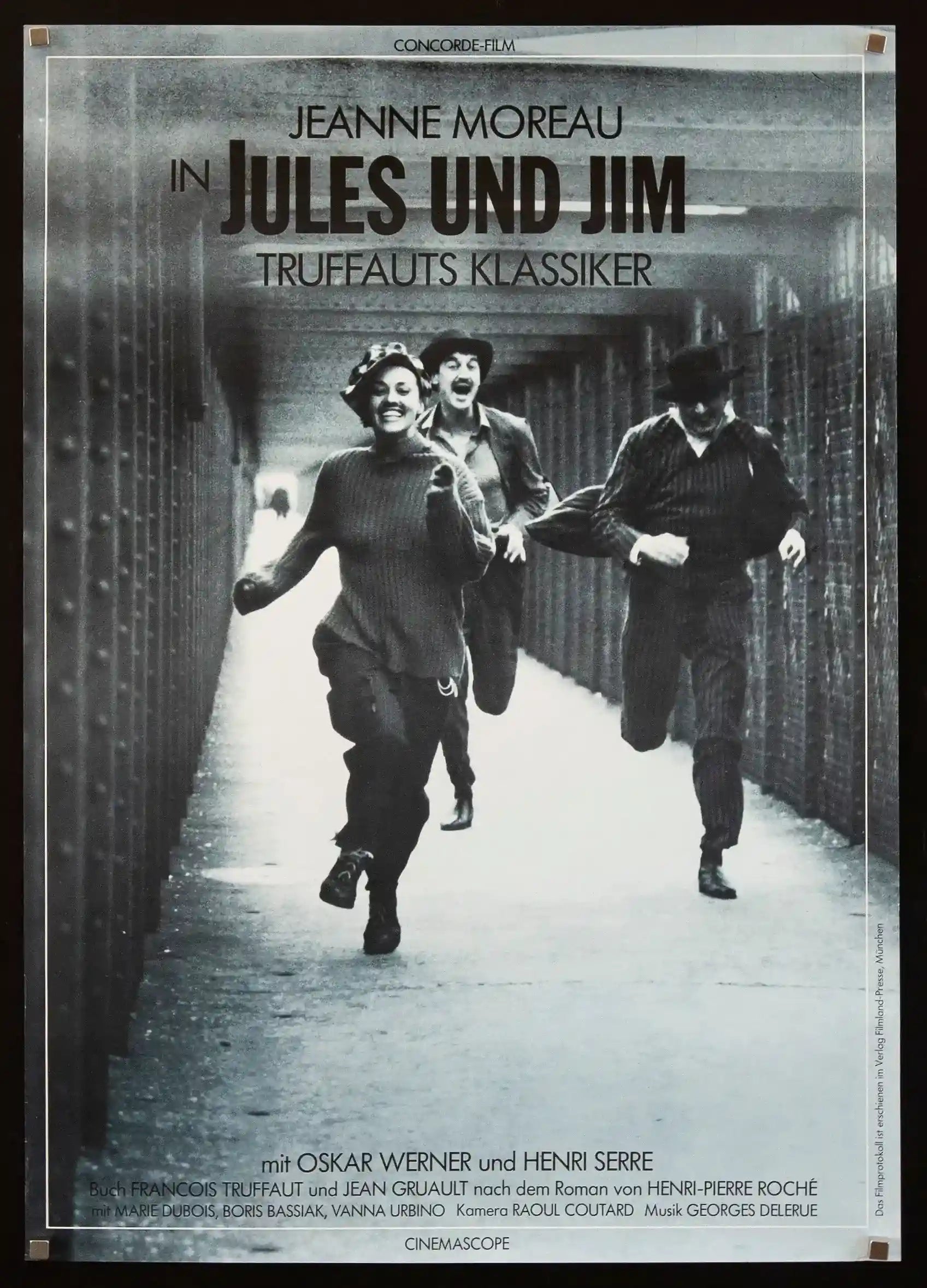 Jules & Jim Movie Poster 1980 RI German A1 (23x33)