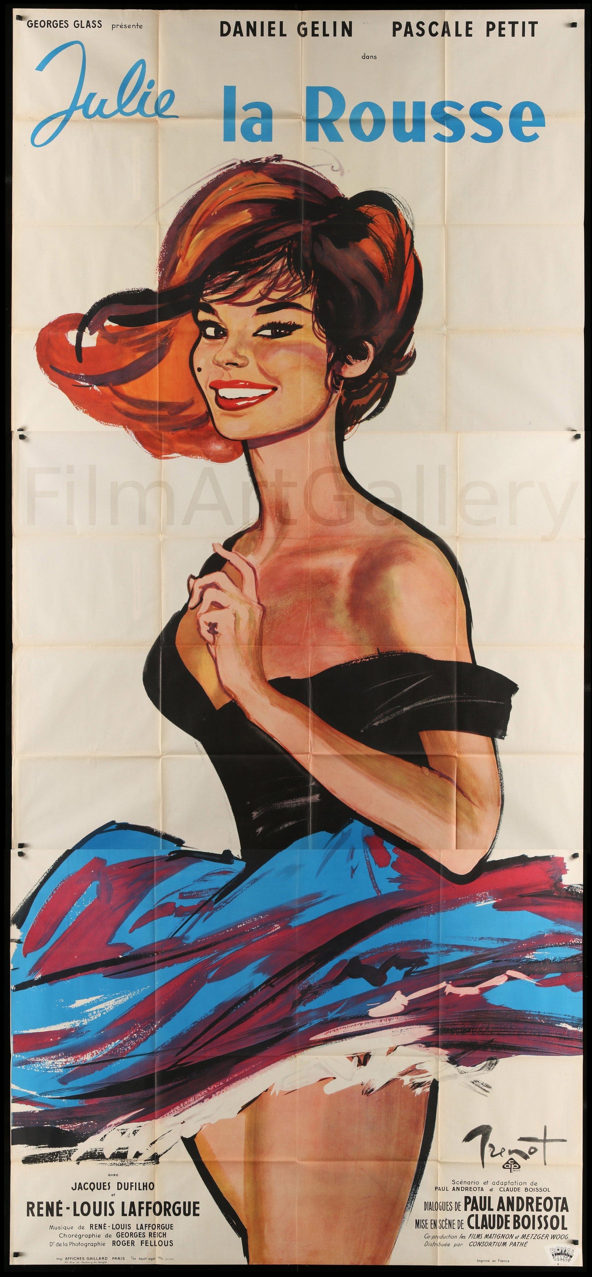 Julie the Redhead (Julie La Rousse) Original Vintage Movie Poster
