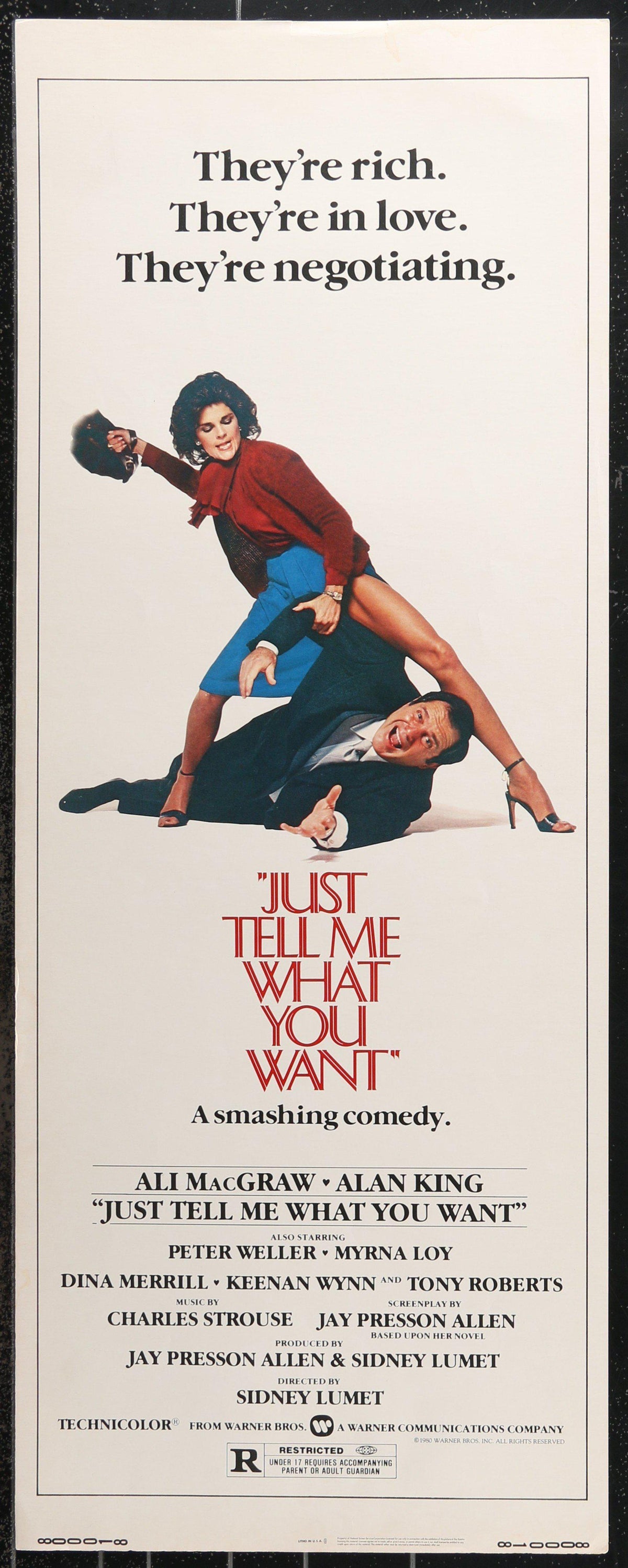 Just Tell Me What You Want Insert (14x36) Original Vintage Movie Poster