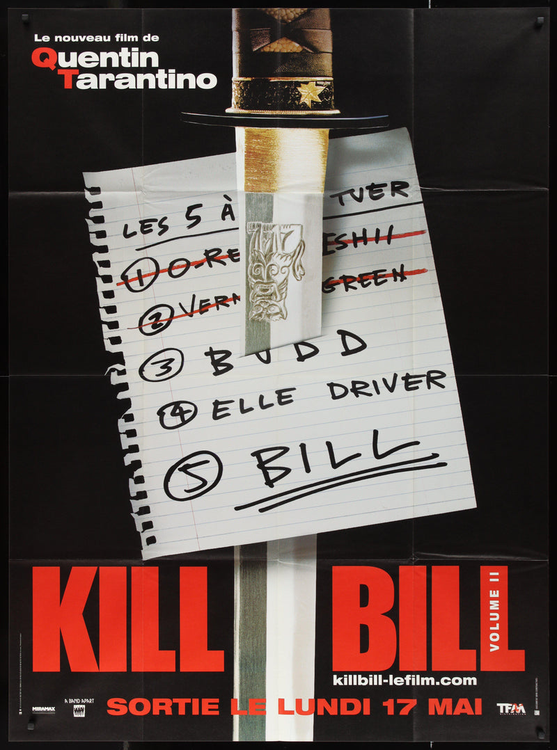 Kill Bill Volume 2 French 1 Panel (47x63) Original Vintage Movie Poster