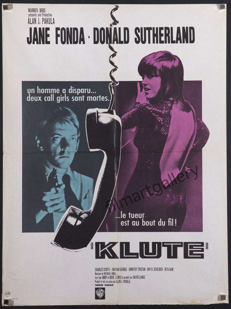 Klute French small (23x32) Original Vintage Movie Poster