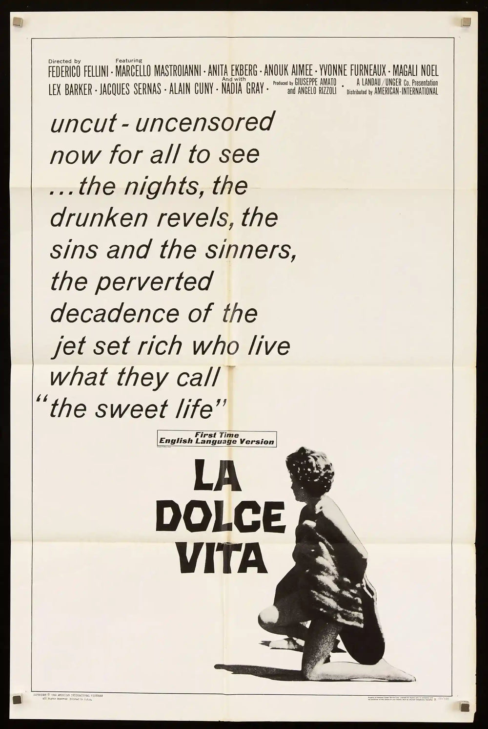 La Dolce Vita Original Vintage Movie Poster