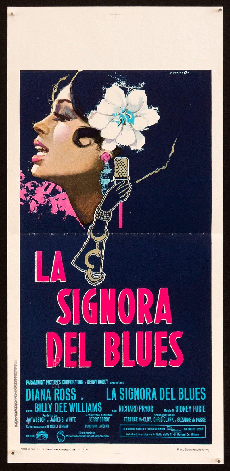 Lady Sings the Blues Italian Locandina (13x28) Original Vintage Movie Poster