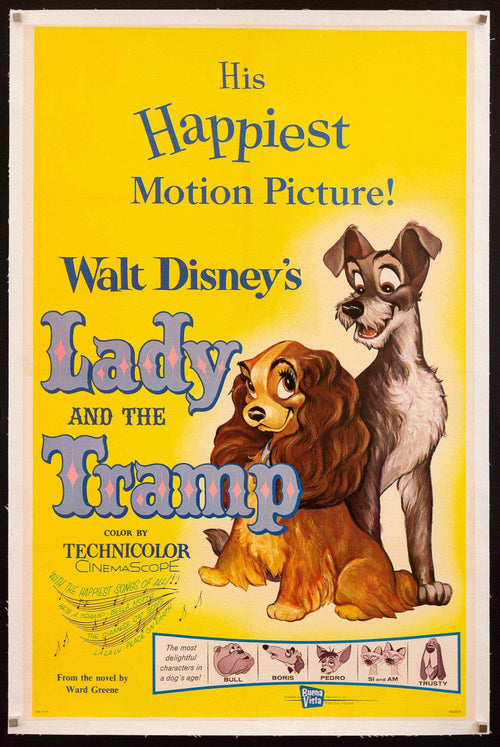Lady and the Tramp Original Vintage Movie Poster