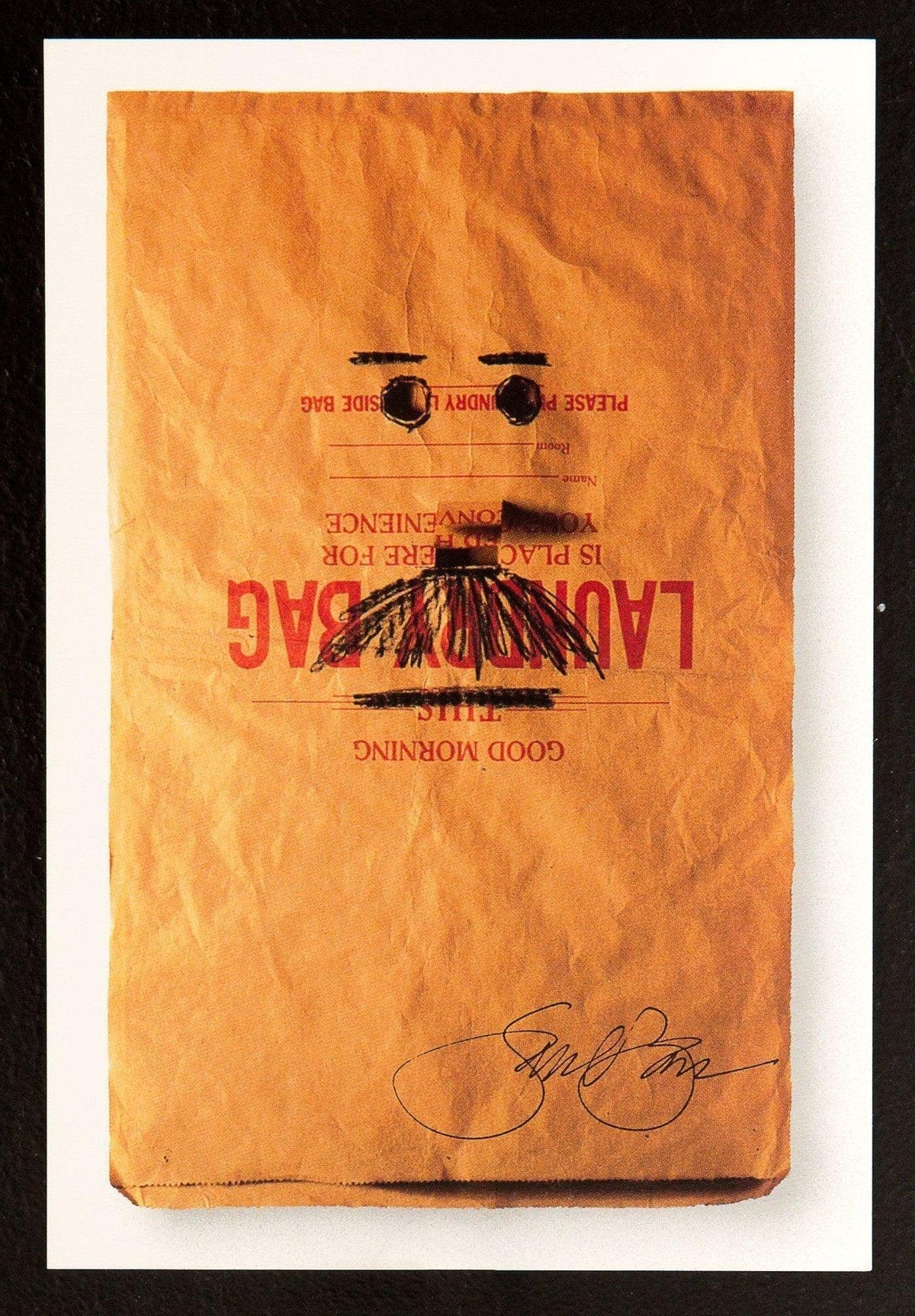 ‘Laundry Bag’ Saul Bass self-portrait postcard Original Vintage Movie Poster