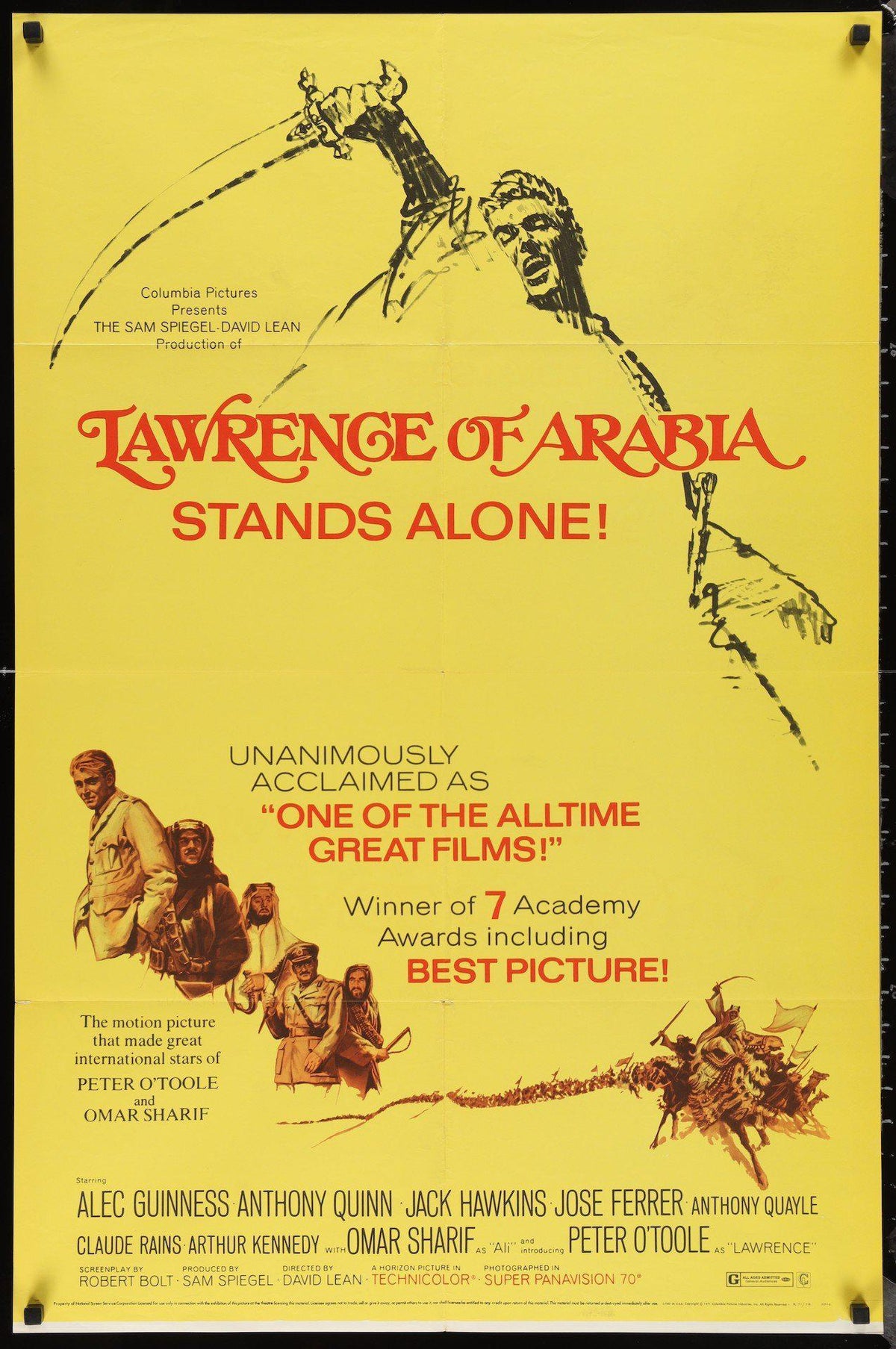 Lawrence of Arabia 1 Sheet (27x41) Original Vintage Movie Poster