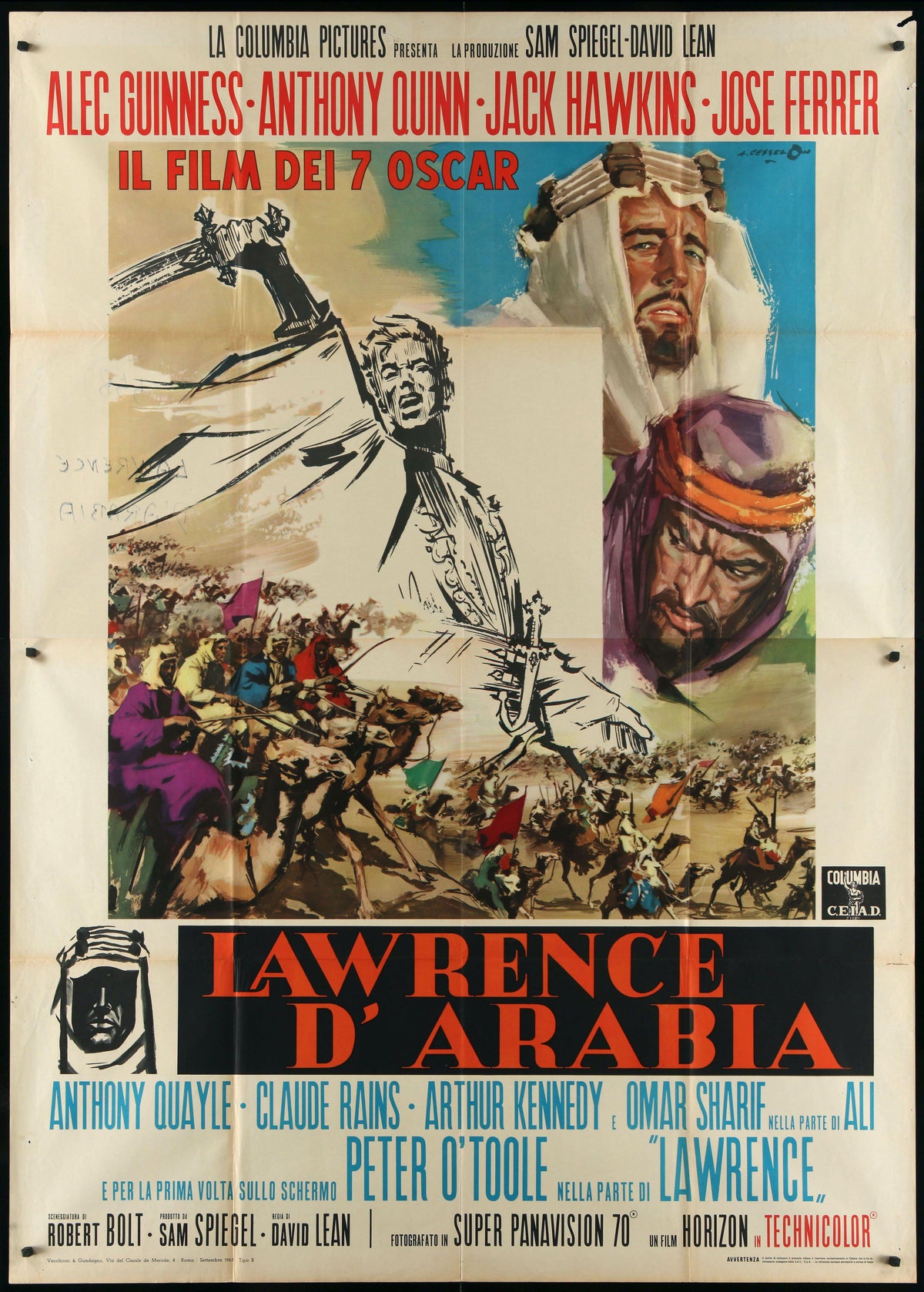 Lawrence of Arabia Italian 4 foglio (55x78) Original Vintage Movie Poster