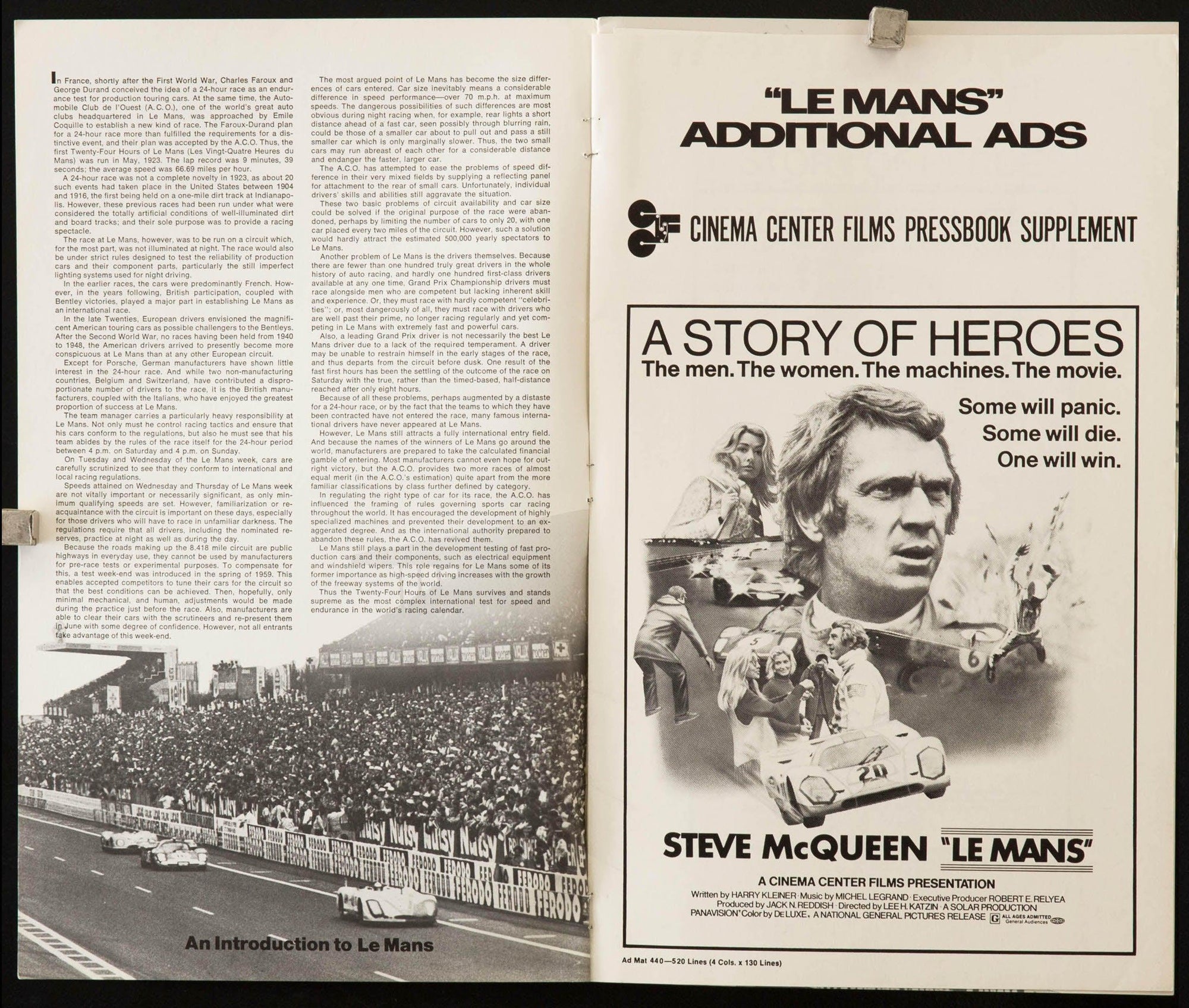 Le Mans Original Vintage Movie Poster