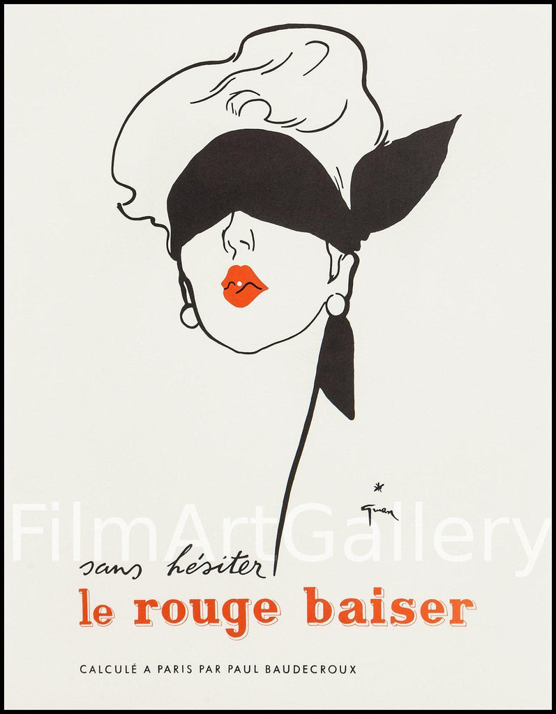 福袋 大丸 Movie Baiser Rouge Le Poster 17x22 1950's その他