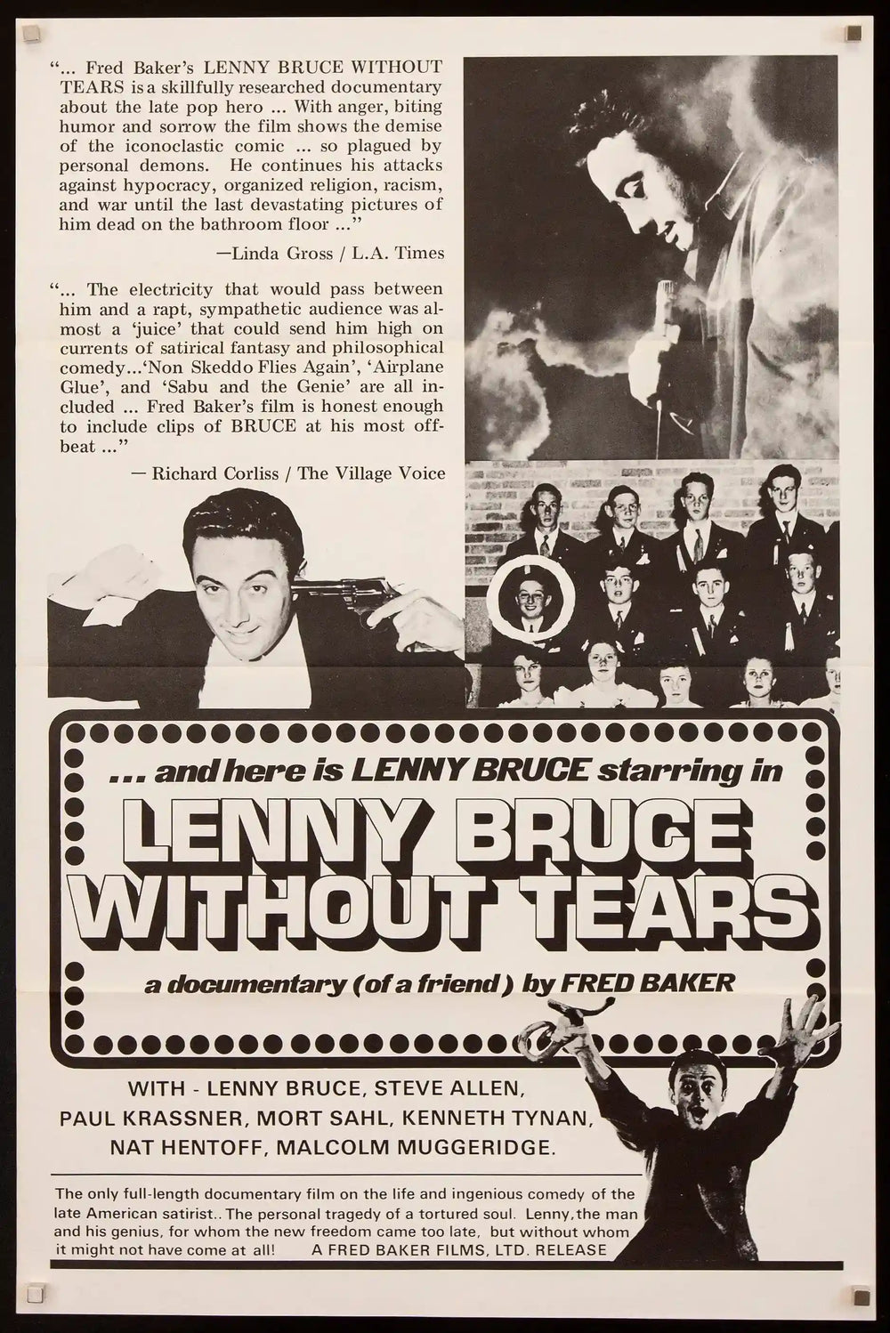 Lenny Bruce Without Tears Original Vintage Movie Poster