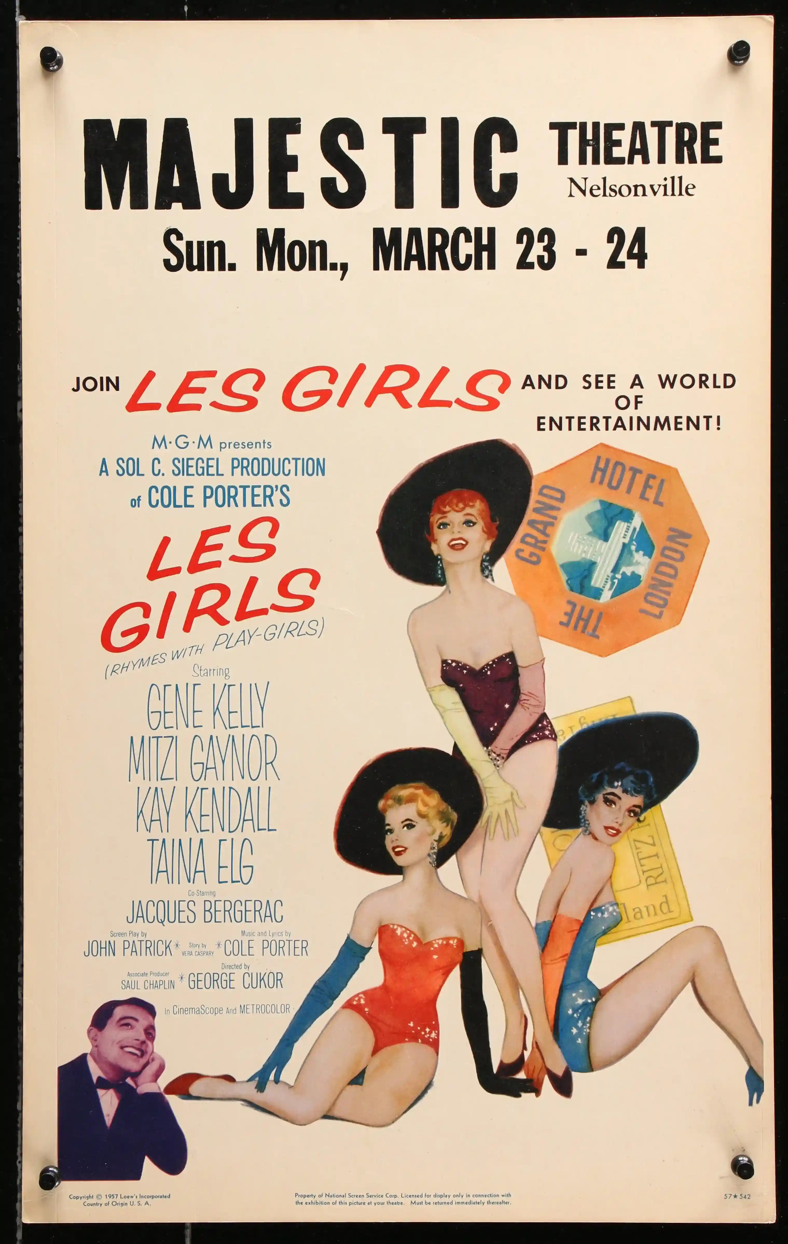 Les Girls Movie Poster 1957 Window Card (14x22)