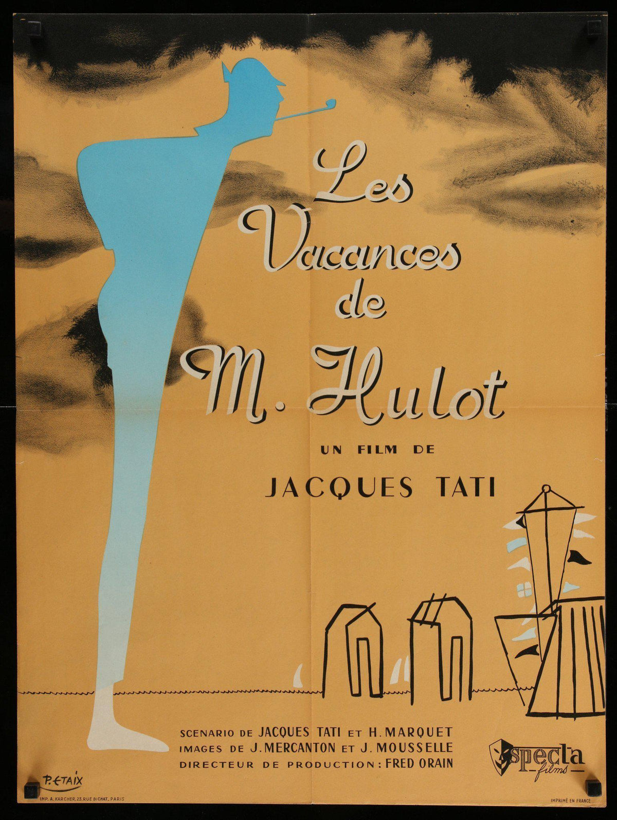Les Vacances de Monsieur Hulot (Mr. Hulot&#39;s Holiday) French Small (23x32) Original Vintage Movie Poster