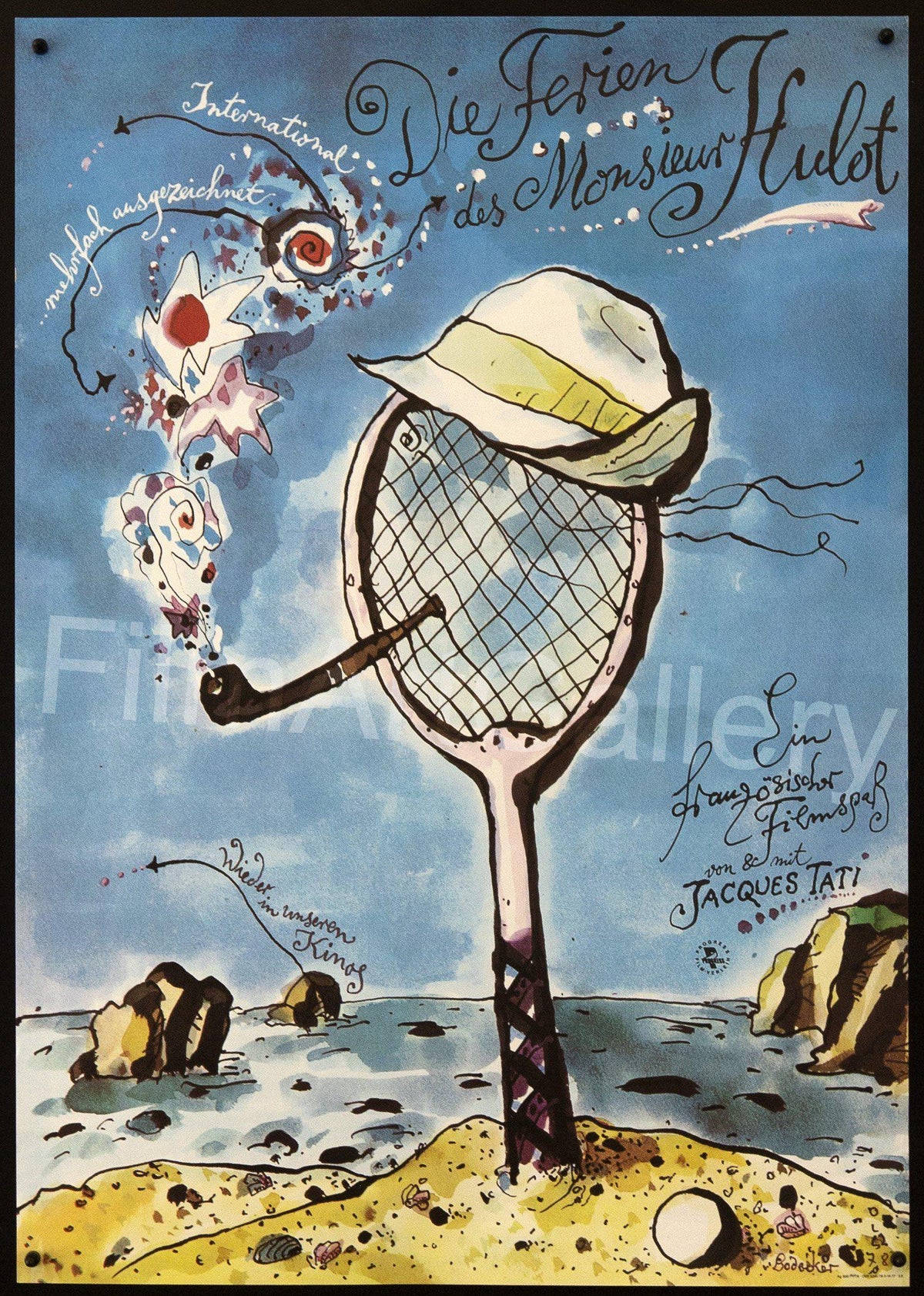 Les Vacances de Monsieur Hulot (Mr. Hulot&#39;s Holiday) German A1 (23x33) Original Vintage Movie Poster