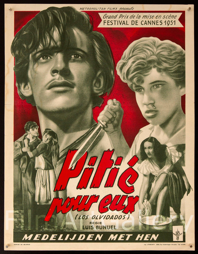 Los Olvidados Belgian (14x22) Original Vintage Movie Poster