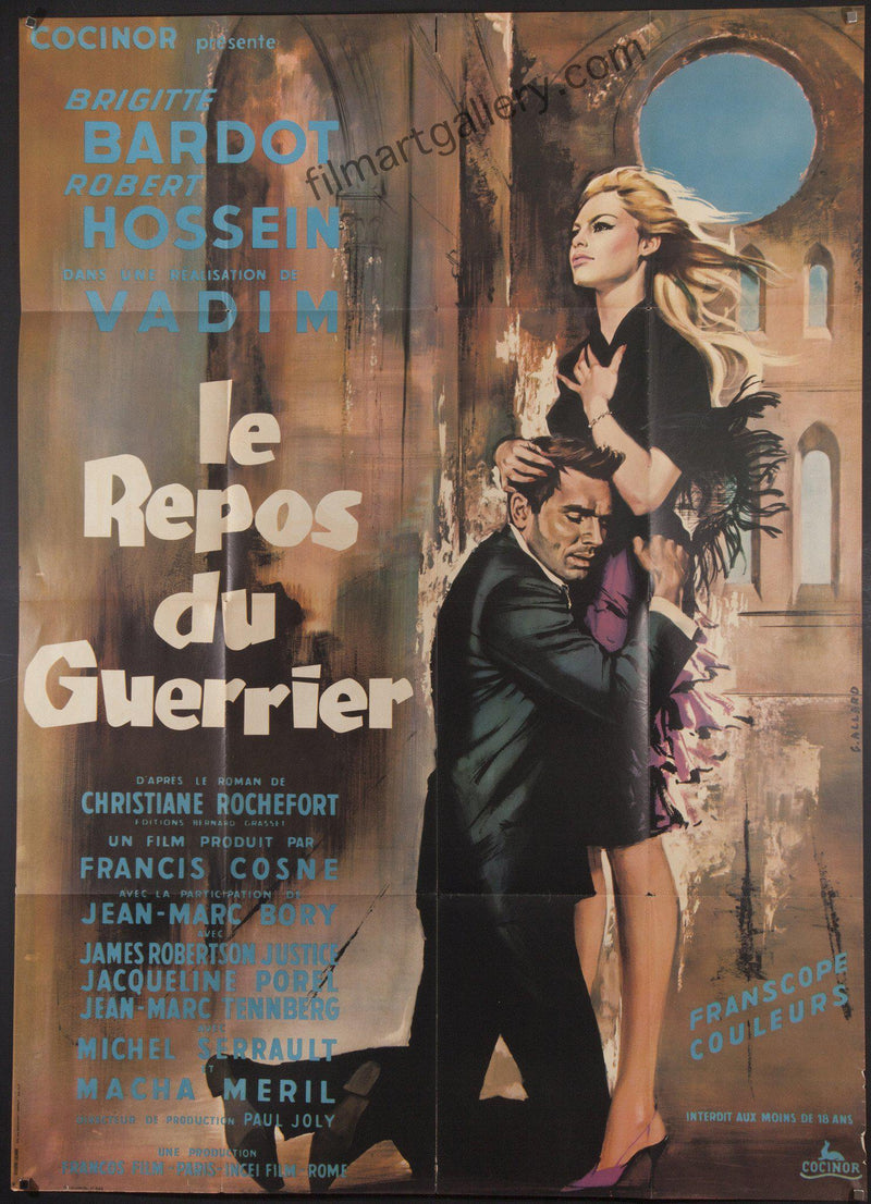Love on a Pillow (Le Repos Du Guerrier) French 1 panel (47x63) Original Vintage Movie Poster