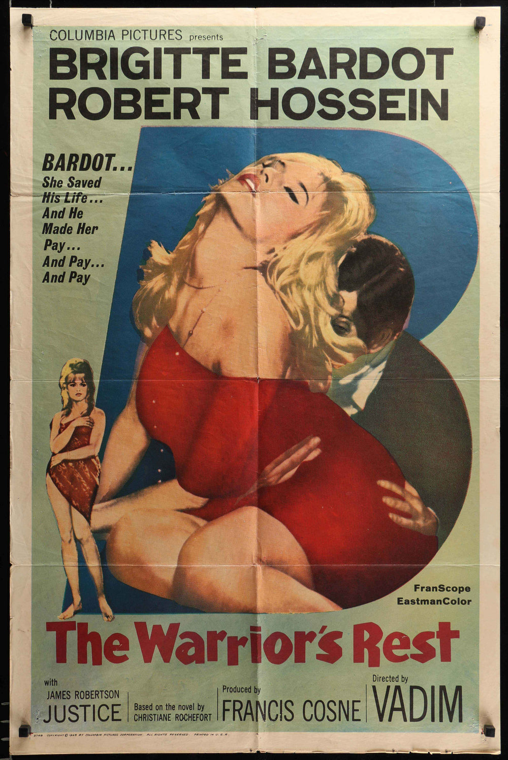 Love on a Pillow (Le Repos Du Guerrier) Original Vintage Movie Poster