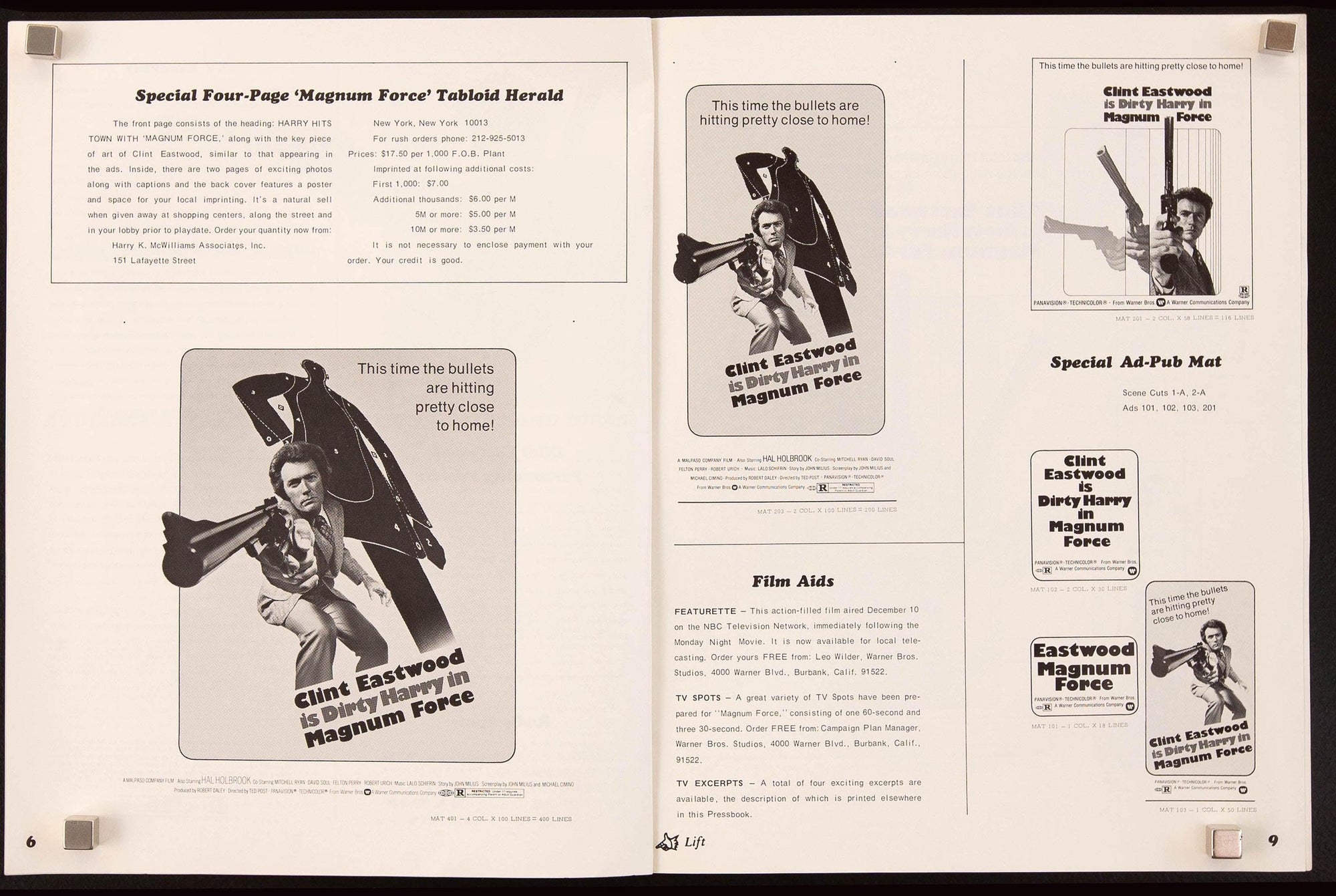 Magnum Force Pressbook Original Vintage Movie Poster