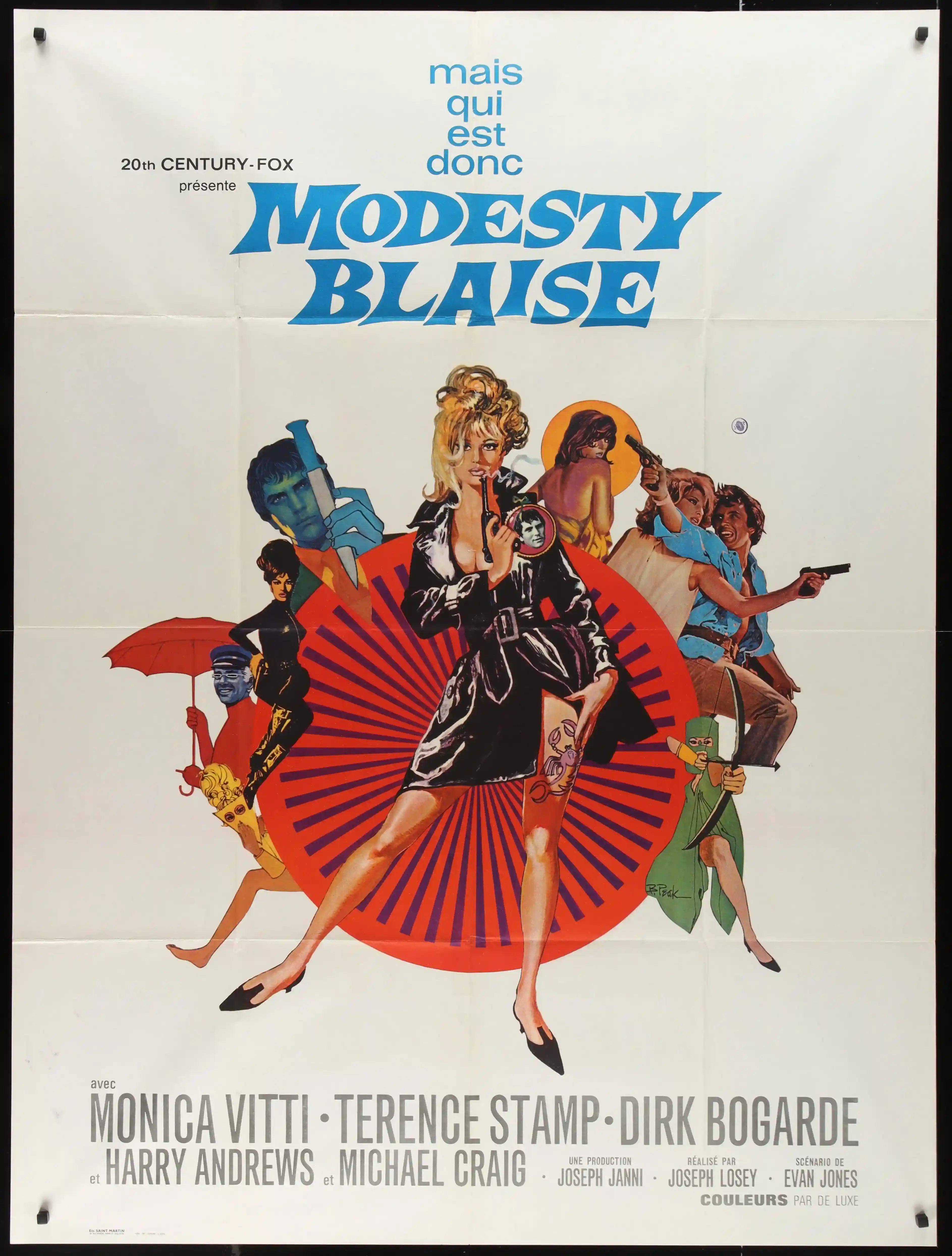 Modesty Blaise Movie Poster 1966 French 1 panel (47x63)