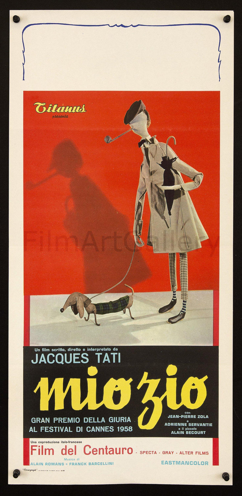 Mon Oncle Italian Locandina (13x28) Original Vintage Movie Poster