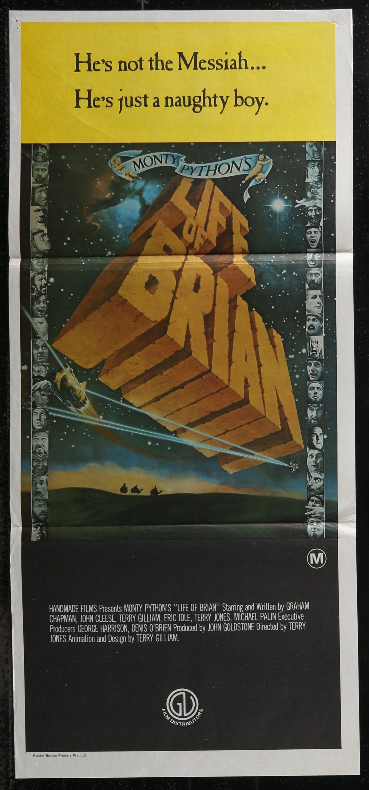 Monty Python&#39;s Life Of Brian Australian Daybill (13x30) Original Vintage Movie Poster