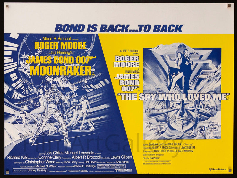 Moonraker & The Spy Who Loved Me British Quad (30x40) Original Vintage Movie Poster